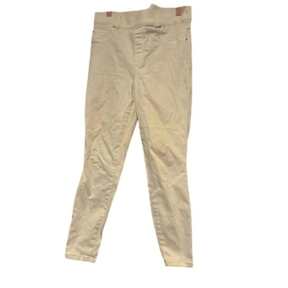 SPANX‎ LG Jeans Women's L Large White Pull On Skinny Stretch Denim Jeggings 276